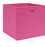 vidaXL Opbergboxen 10 st 32x32x32 cm stof roze