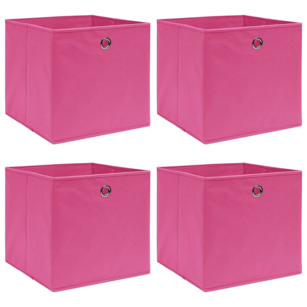 vidaXL Opbergboxen 4 st 32x32x32 cm stof roze