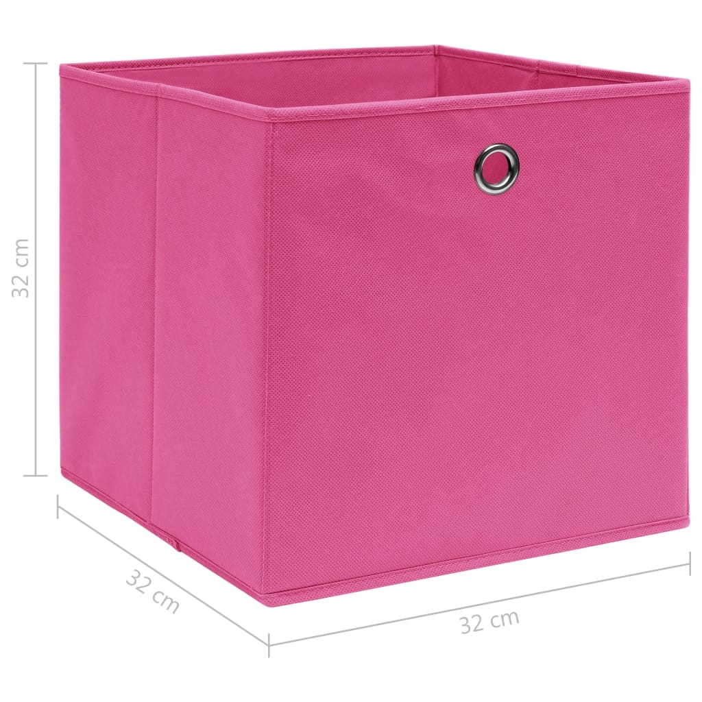 vidaXL Opbergboxen 4 st 32x32x32 cm stof roze