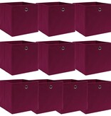VidaXL Opbergboxen 10 st 32x32x32 cm stof donkerrood