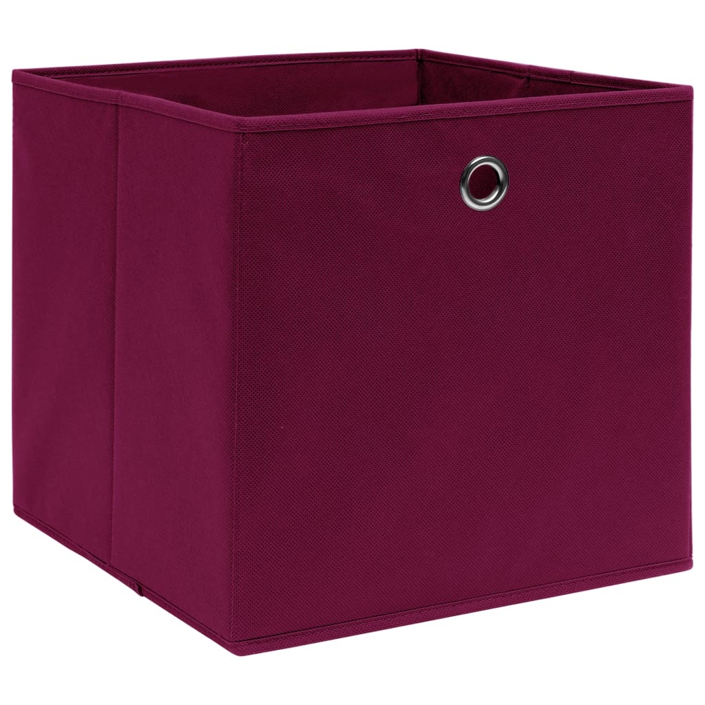 vidaXL Opbergboxen 10 st 32x32x32 cm stof donkerrood