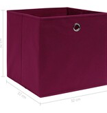 VidaXL Opbergboxen 10 st 32x32x32 cm stof donkerrood
