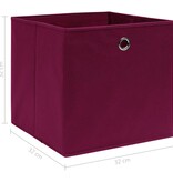 vidaXL Opbergboxen 10 st 32x32x32 cm stof donkerrood