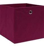 VidaXL Opbergboxen 4 st 32x32x32 cm stof donkerrood