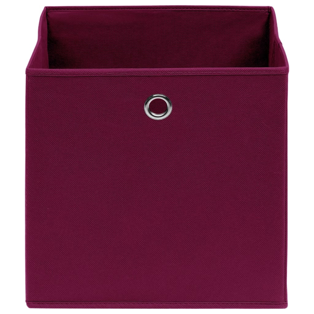 VidaXL Opbergboxen 4 st 32x32x32 cm stof donkerrood