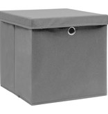 vidaXL Opbergboxen met deksel 10 st 32x32x32 cm stof zwart