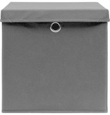 VidaXL Opbergboxen met deksel 10 st 32x32x32 cm stof zwart
