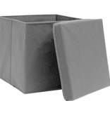 vidaXL Opbergboxen met deksel 10 st 32x32x32 cm stof zwart