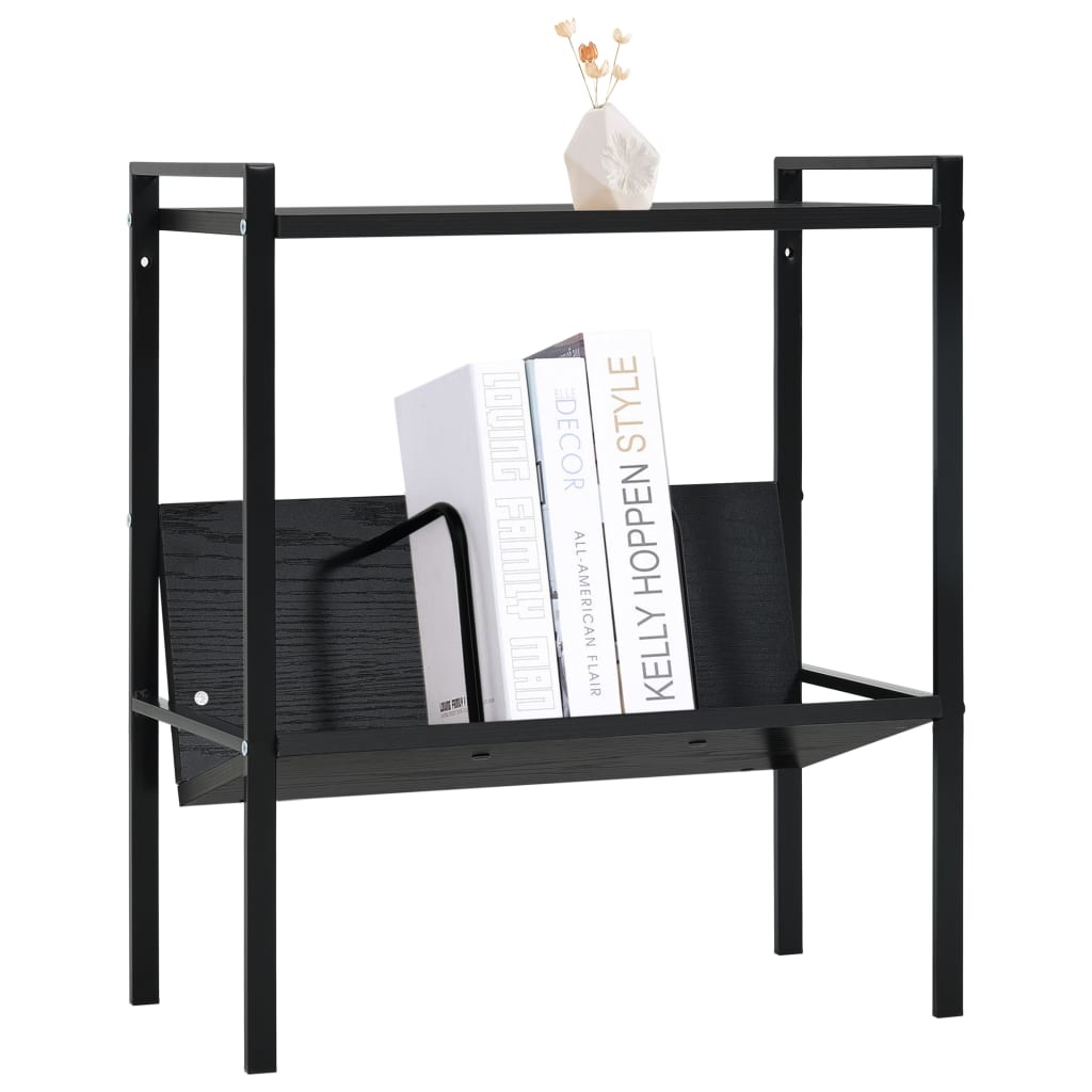 vidaXL Boekenkast met 2 schappen 52x28x59 cm spaanplaat zwart