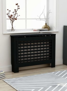 VidaXL Radiatorombouw 112x19x81 cm MDF zwart