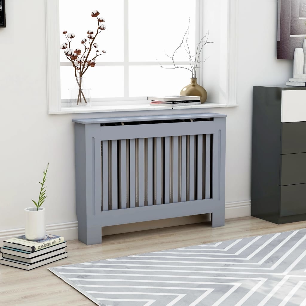 vidaXL Radiatorombouw 112x19x81 cm MDF antraciet