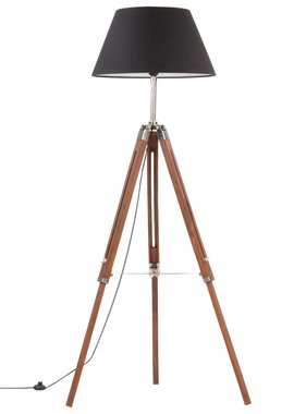 VidaXL Vloerlamp driepoot 141 cm massief teakhout honingbruin en zwart