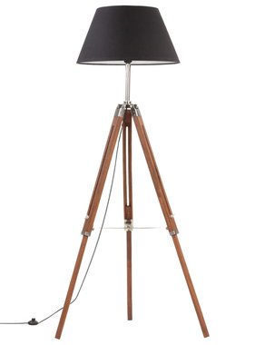 vidaXL Vloerlamp driepoot 141 cm massief teakhout honingbruin en zwart