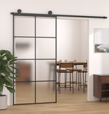 vidaXL Schuifdeur 102,5x205 cm aluminium en ESG-glas zwart