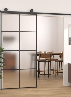 vidaXL Schuifdeur 102,5x205 cm aluminium en ESG-glas zwart