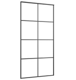 vidaXL Schuifdeur 102,5x205 cm aluminium en ESG-glas zwart