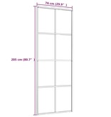 vidaXL Schuifdeur 76x205 cm aluminium en ESG-glas zwart