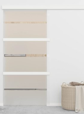 VidaXL Schuifdeur 102,5x205 cm ESG-glas en aluminium zilverkleurig