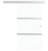 vidaXL Schuifdeur 102,5x205 cm ESG-glas en aluminium zilverkleurig