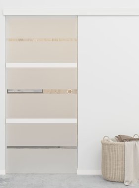 VidaXL Schuifdeur 90x205 cm ESG-glas en aluminium zilverkleurig