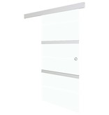 vidaXL Schuifdeur 90x205 cm ESG-glas en aluminium zilverkleurig