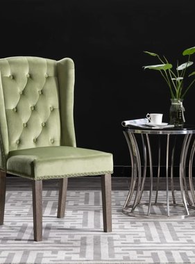 VidaXL Eetkamerstoel fluweel lichtgroen