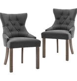 VidaXL Eetkamerstoelen 2 st stof grijs