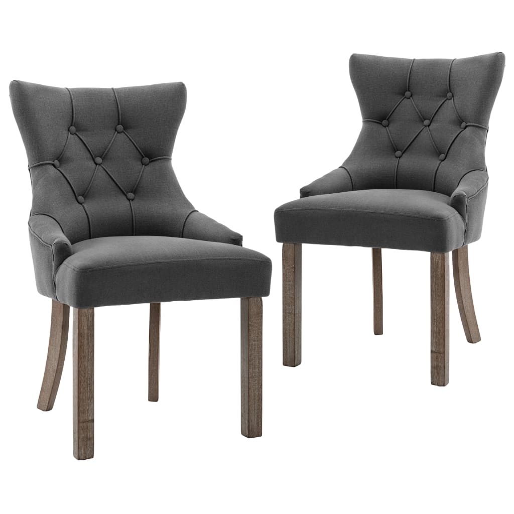 VidaXL Eetkamerstoelen 2 st stof grijs