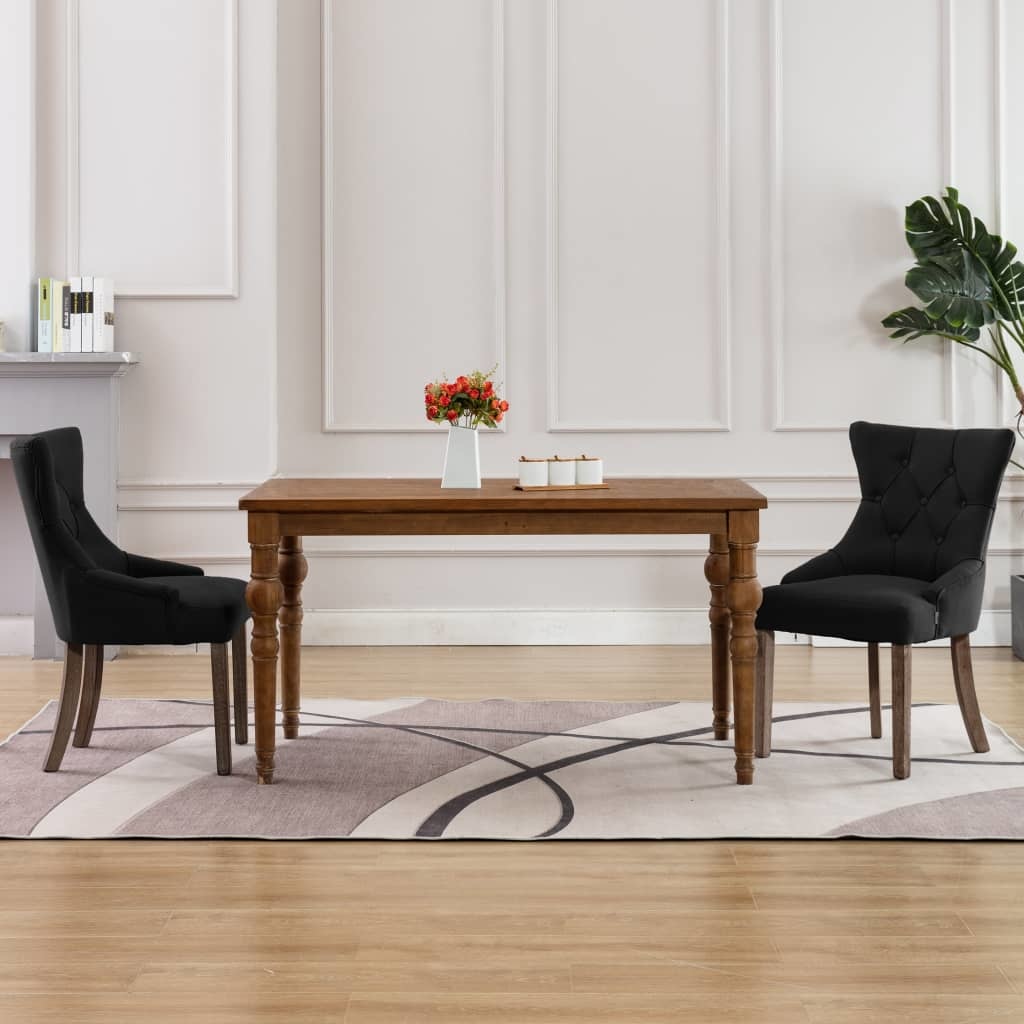 VidaXL Eetkamerstoelen 2 st stof zwart
