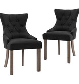 VidaXL Eetkamerstoelen 2 st stof zwart