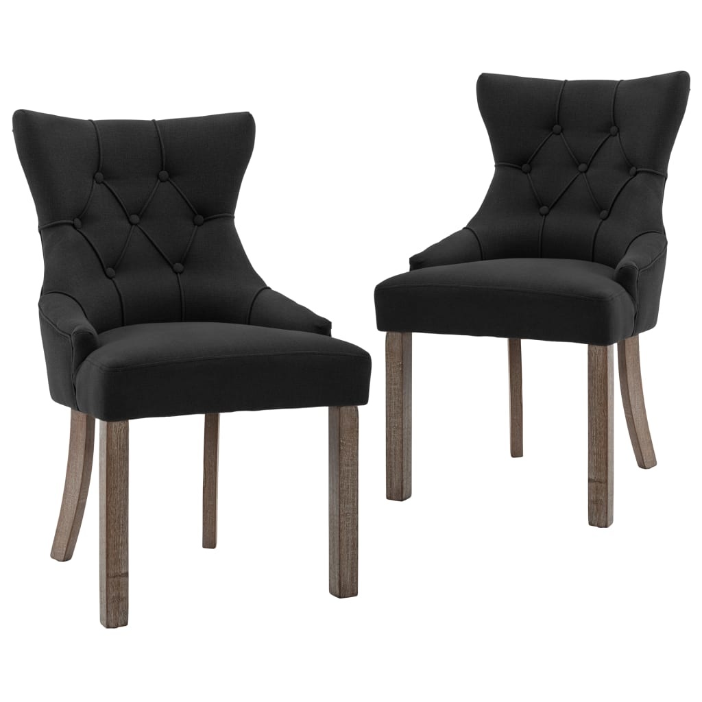 VidaXL Eetkamerstoelen 2 st stof zwart