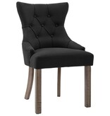 VidaXL Eetkamerstoelen 2 st stof zwart