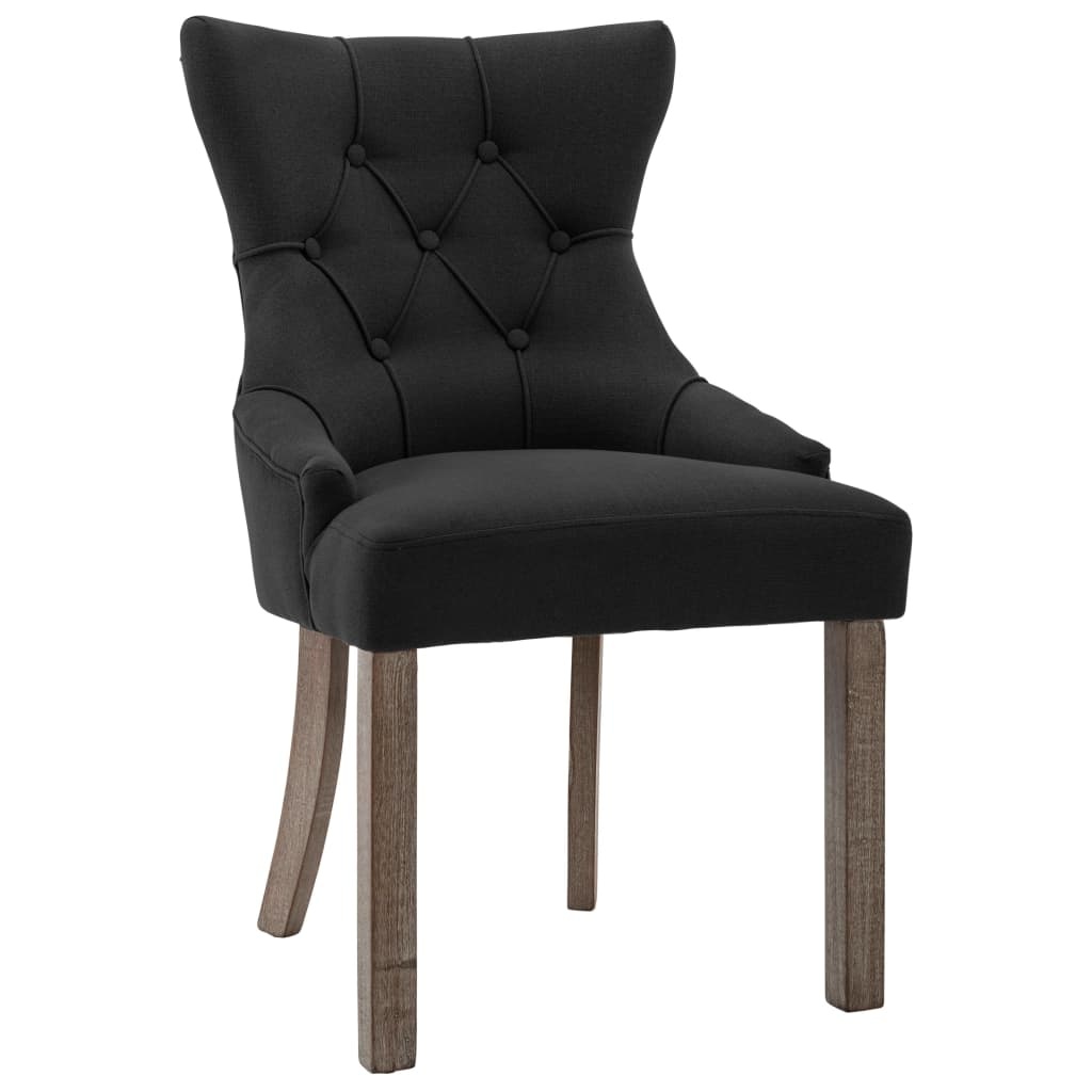 VidaXL Eetkamerstoelen 2 st stof zwart