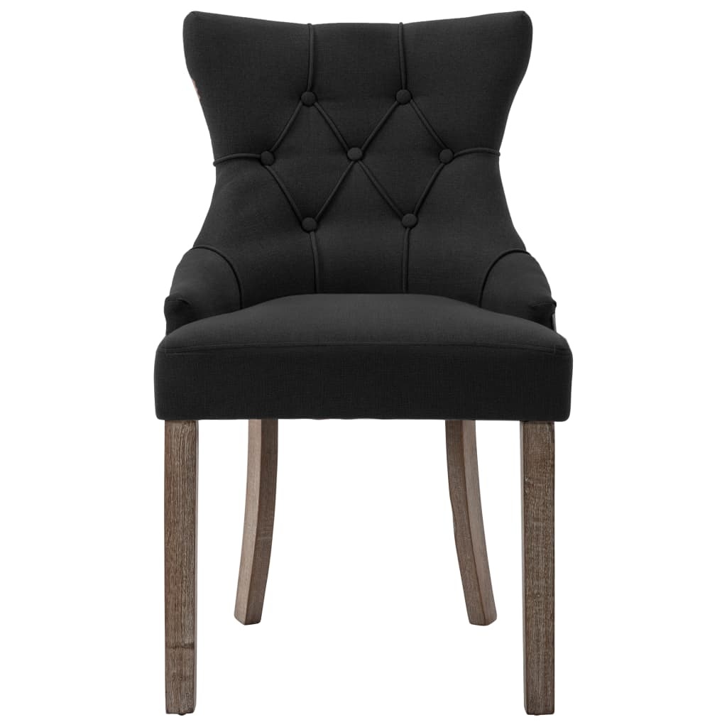 VidaXL Eetkamerstoelen 2 st stof zwart