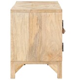 vidaXL Tv-meubel 140x30x40 cm massief mangohout en natuurlijk riet