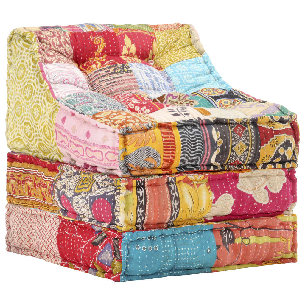 vidaXL Loungebank modulair patchwork stof