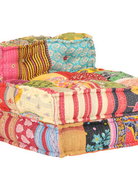 VidaXL Poef modulair stof patchwork