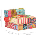 vidaXL Poef modulair stof patchwork