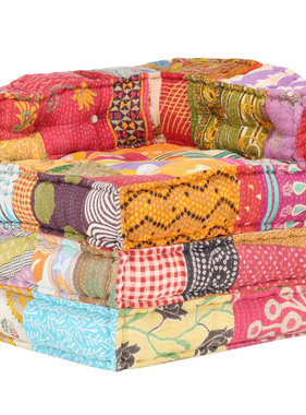 VidaXL Hoekbank modulair patchwork stof