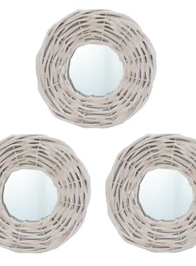 VidaXL Spiegels 3 st 15 cm wicker wit
