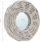 vidaXL Spiegels 3 st 15 cm wicker wit