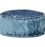 VidaXL Poef rond 40x20 cm fluweel blauw