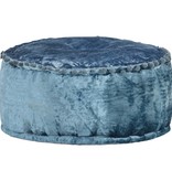 vidaXL Poef rond 40x20 cm fluweel blauw