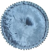 vidaXL Poef rond 40x20 cm fluweel blauw