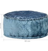 VidaXL Poef rond 40x20 cm fluweel blauw