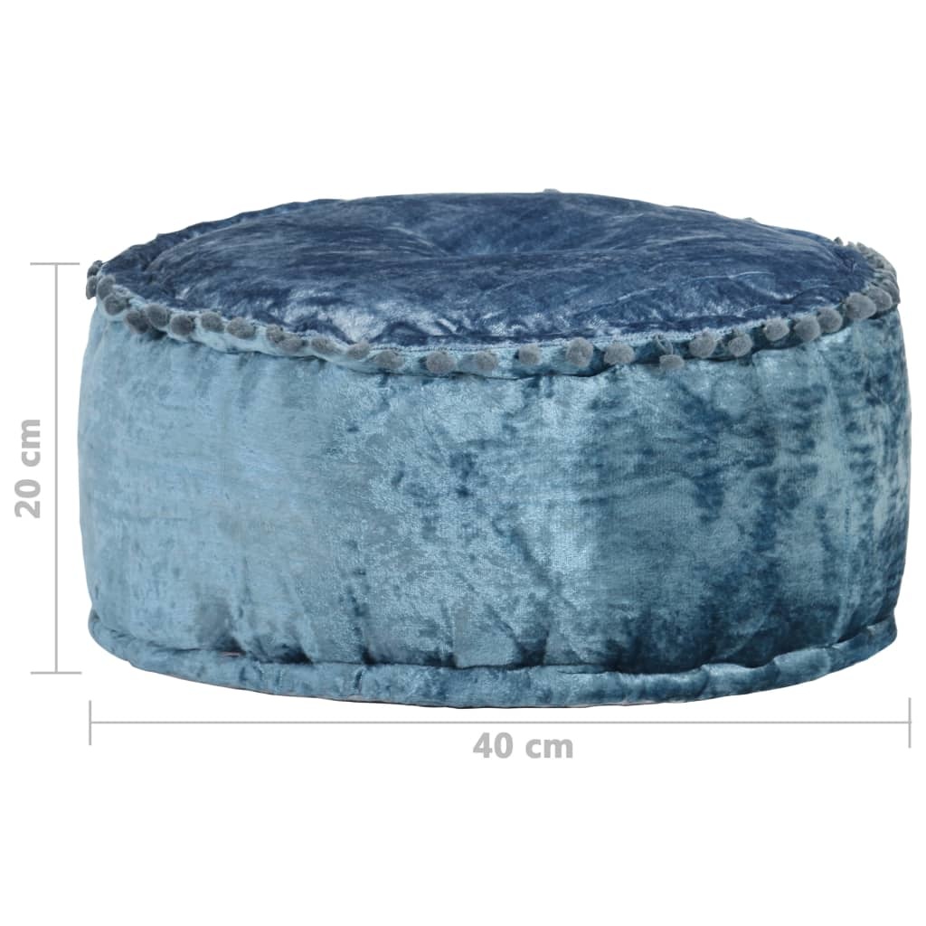 VidaXL Poef rond 40x20 cm fluweel blauw