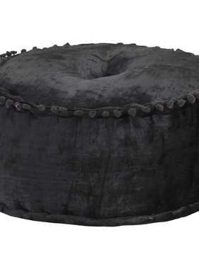 VidaXL Poef rond 40x20 cm fluweel antraciet