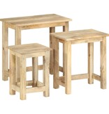 VidaXL 3-delige Tafeltjesset massief mangohout