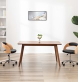 VidaXL Eetkamerstoel draaibaar gebogen hout en kunstleer zwart