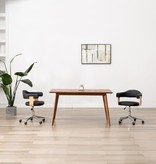 VidaXL Eetkamerstoel draaibaar gebogen hout en kunstleer zwart